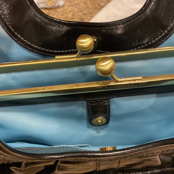 Coach Ergo Patent Leather Black Kisslock Leather Shoulder Bag Purse 12520 - Picture 14 of 17